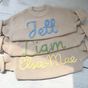 Personalized Hand embroidered Sweater, Baby Name Sweater,Pink Baby Girls Sweater With Name,Birthday Gift For Baby Girls Boy