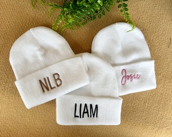 Embroidered Name Beanie Hat, Personalized Hat for Children, Kids Name Hat, Hat with Monogram, Baby Hat, Unisex Toddler Hat, Newborn Hat