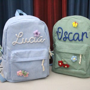 Sac à dos enfant personnalisé avec nom | Sac à dos en velours côtelé pour enfants | Sac d'école | Cartable pour tout-petits | Cartable pour enfants | Sac à dos pour enfants