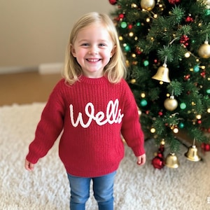 Benutzerdefinierter Baby-Namenspullover, benutzerdefinierte Hand bestickter Name-Pullover-Baby, Baby-Namenspullover, personalisierter Babypullover