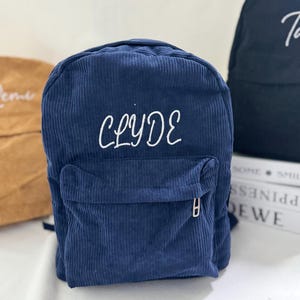 Sac à dos personnalisé rentrée des classes, cartables personnalisés, sac à dos en velours côtelé, cartable brodé pour enfants, cadeaux personnalisés