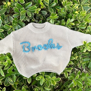 Custom Baby Name Sweater,Name Sweater Baby,Baby boy Name Sweater, Hand Embroidered Name Baby Sweater, Best Birthday Gift For Baby