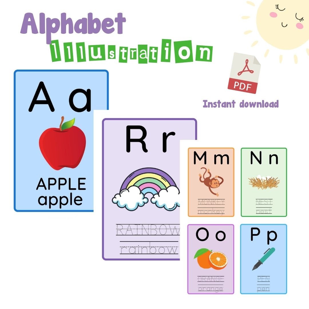 Alphabet Illustration, Alphabet, Alphabet Pdf, Alphabet Worksheets