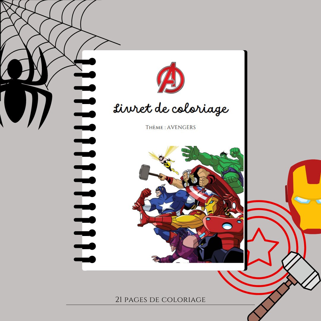 MARVEL Coloring Book - Etsy