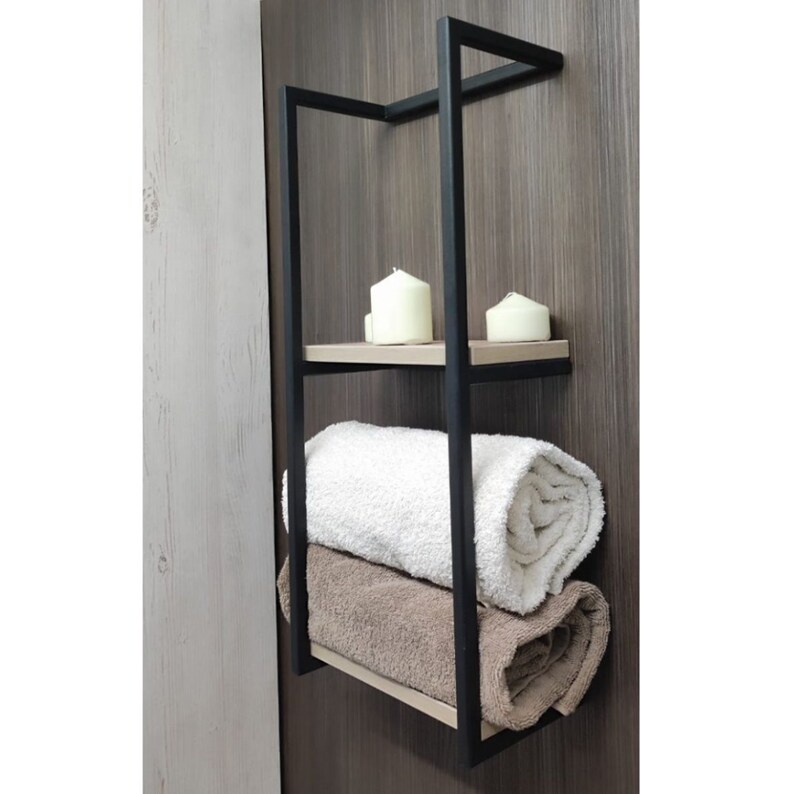 Shelf Bathroom Towel Rail Bathroom Metal Towel Rack Storage Etsy