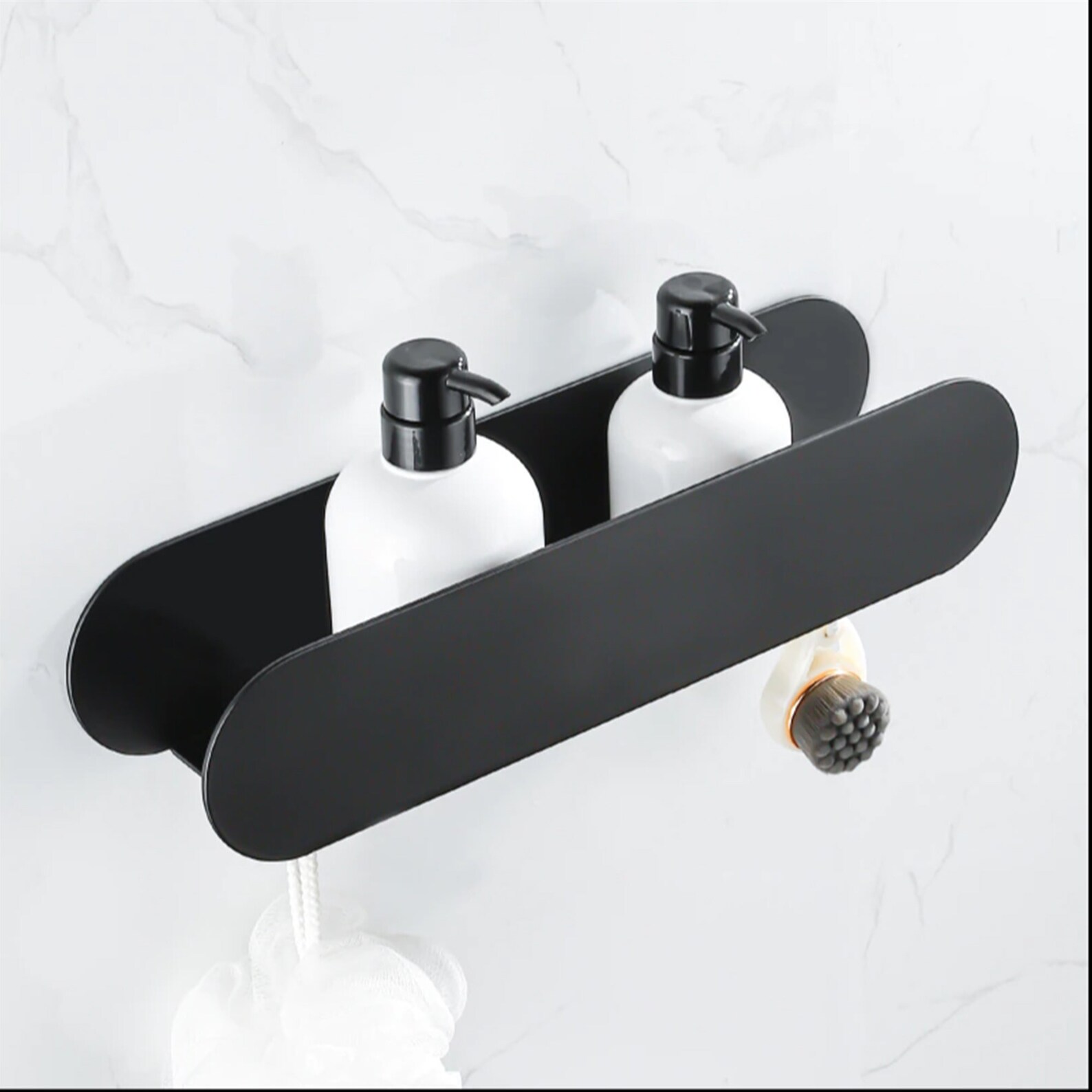 Minimalist Black Metal Shower Shelf Industrial Shelves Etsy