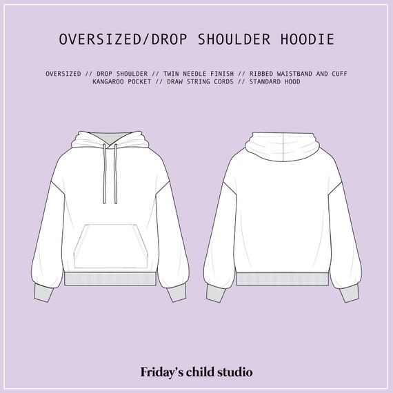 Premium Vector  Long sleeve hoodie sweatshirt technical fashion flat sketch  vector illustration template
