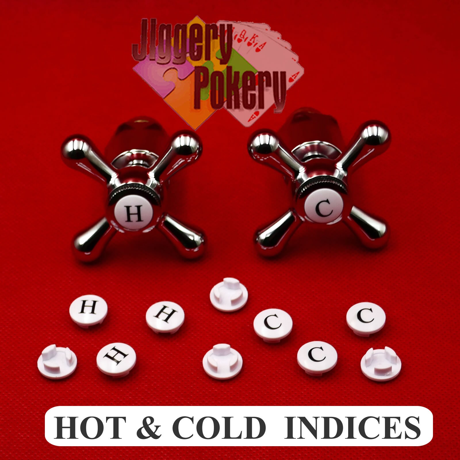 Hot & Cold H C Bathroom Tap Top Indices 1 Pair 11mm Int 15mm Ext New