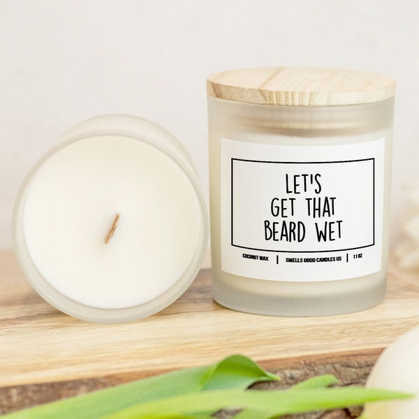 Let's Get That Beard Wet Candles Rude Candle For Bearded Men Romantic Candle With Funny Quote Birthday Christmas Funny Candle Gift Idea 496