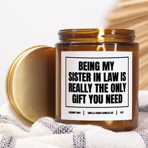  LEADO Scented Candles - Funny Gifts for Sister, Sister in Law -  Sister Gifts from Sister, Brother - Christmas, Birthday Gifts for Sisters,  Unbiological, Soul Sister Gifts, Big Sister Gifts 