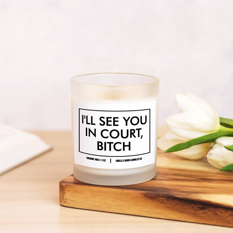Lawyer Snarky Candles College Acceptance Candles Courtroom Comfort Scented Candles Law School Acceptance Candles Law Student Grad Gifts 1471 image 2