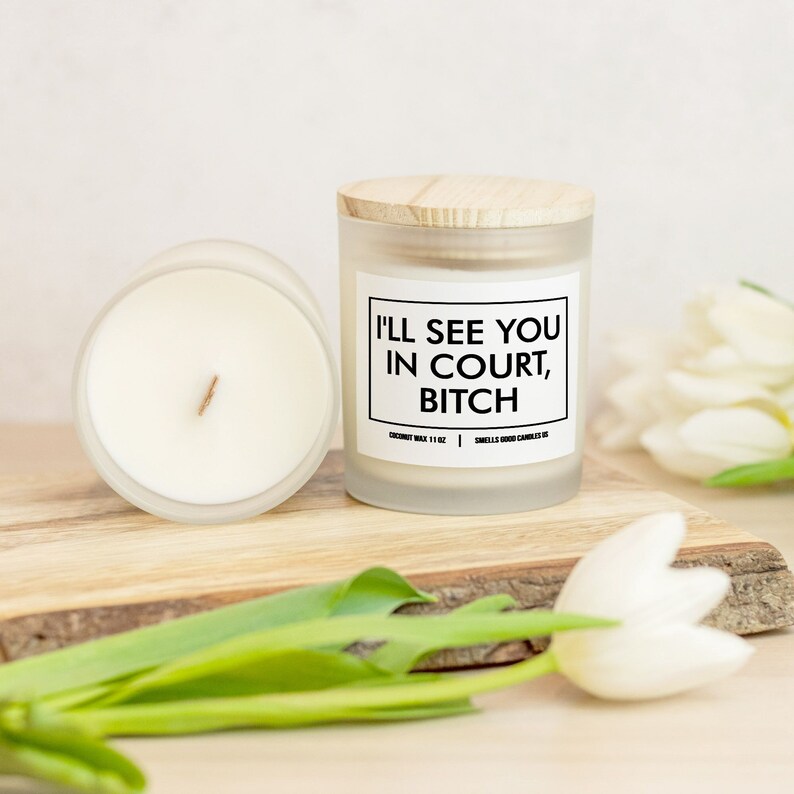 Lawyer Snarky Candles College Acceptance Candles Courtroom Comfort Scented Candles Law School Acceptance Candles Law Student Grad Gifts 1471 image 1