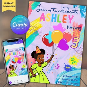 Gracie&#39;s Corner Birthday Invitation Template: Editable Canva Evite (Digital)