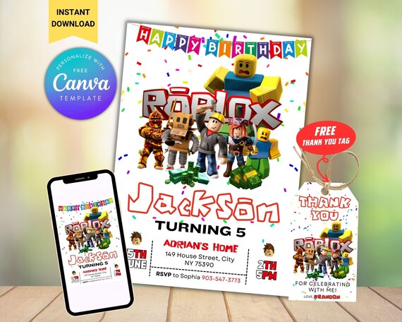 Free Printable Roblox Invitation Templates Printable Birthday