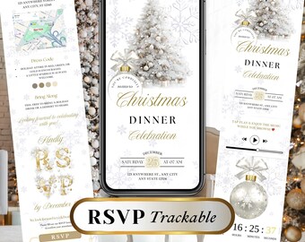 Christmas Animated Invitation, Digital Christmas Party Invite with Trackable RSVP Form, Online Christmas Invitation