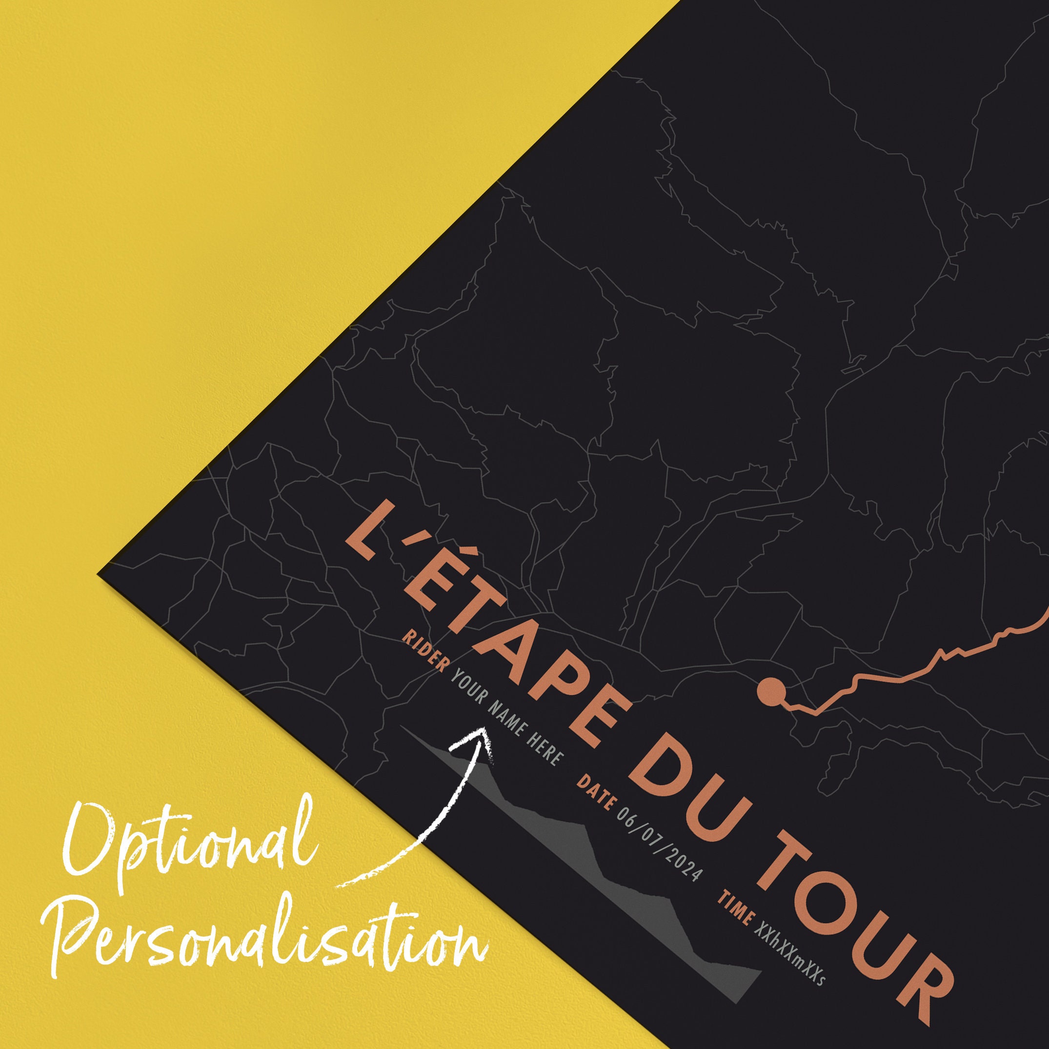 L'etape Du Tour 2024 - Cycling Route Map - Personalisation & Colour ...