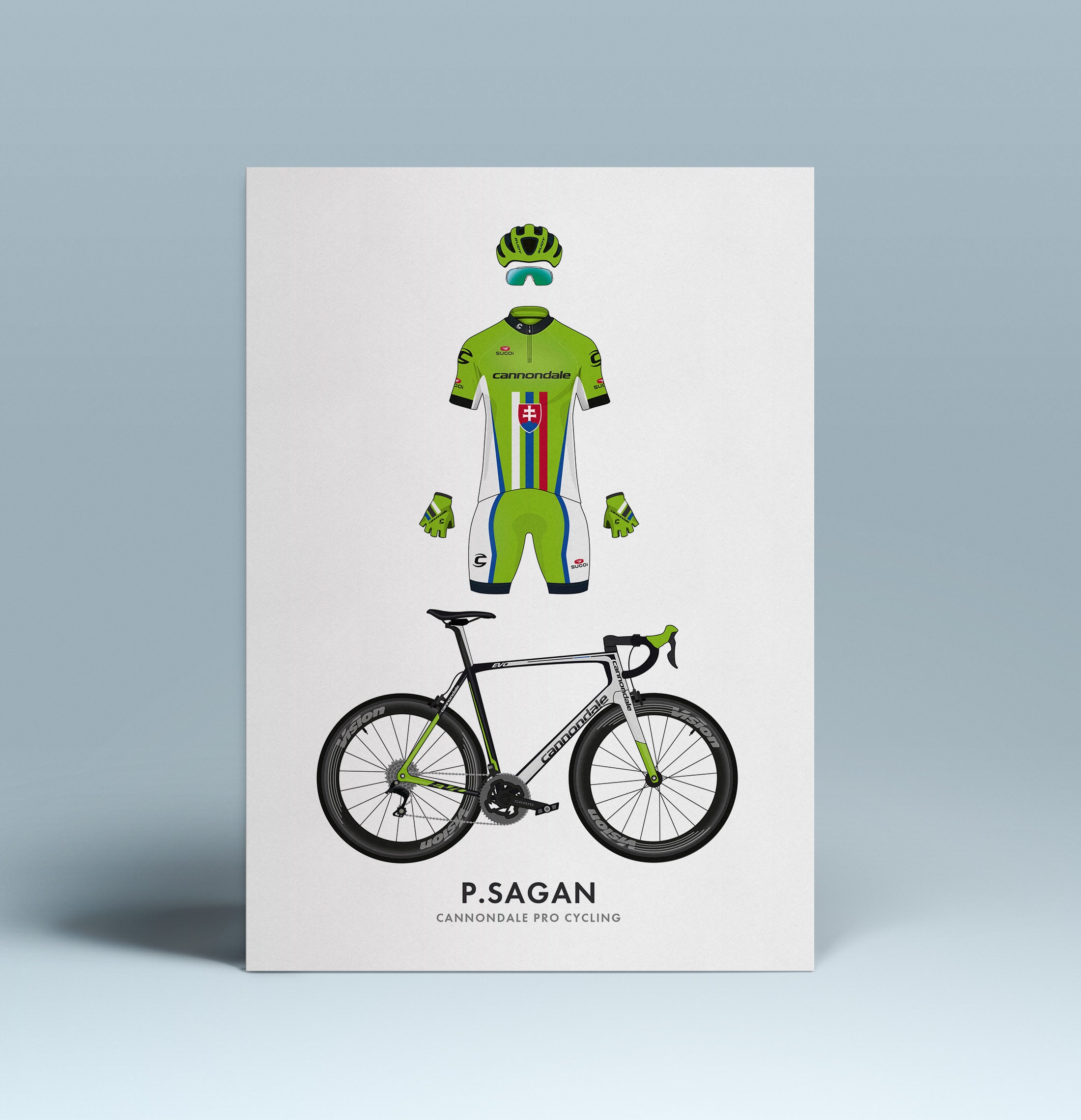 Cycling Illustration Peter Sagan Art Print Famous Jersey & - Etsy