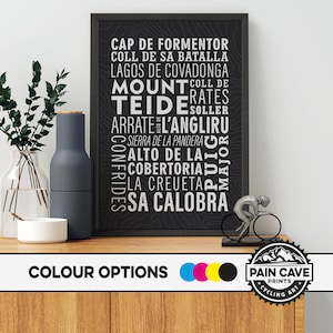 Spanische Radsport klettert typografisches Poster - Vuelta a Espana Radweg Wandkunst - Fahrrad Kunstdruck - Geschenke für Radfahrer
