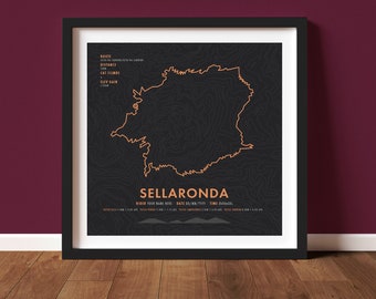 Sellaronda Bikeday - Cycling Route Map - Personalisation & Route Options - Bicycle Wall Art - Cyclist Gifts