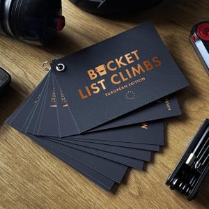 Bucket List Climbs European Edition - 10 Epic Cycling Climbs - Route Achievement Cards Pack - Cycling Stocking Fillers - Gifts for Cyclists