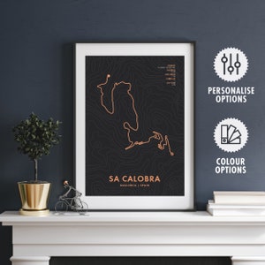 Sa Calobra Cycling Route Map Poster - Personalisation & Colour Options - Bicycle Wall Art - Cyclist Gifts