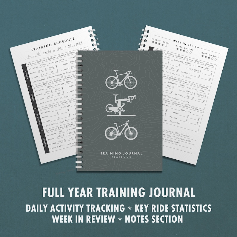 Bike Riding Journal Cycling Journal Training Logbook - Gifts for Cyclists - A5 Wiro Bound ...