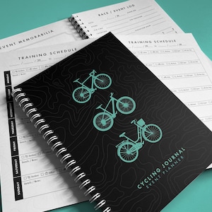Cycling Journal Event Planner- Gifts for Cyclists - Logbook, Training Schedule & Pre-Event Checklist