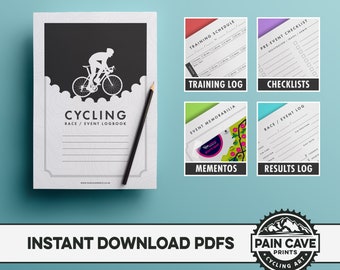 Ultimate Cycling Race Planner - Digital Download PDF - Cycling Event Logbook | Rider Training Schedule | Bicycle Pre-Race Checklist