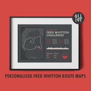 Fred Withton Challenge - Personalisierte Route Map - Seenplatte Radfahren - Geschenke für Radfahrer