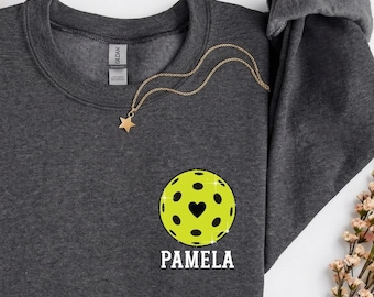 Custom Pickleball Mama Sweatshirt with Name, Personalized Pickleball Player Mother Hoodie