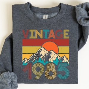 40th Birthday Sweatshirt Vintage 1985 Sweatshirt 40th Birthday Woman Sweatshirt Retro Style 1985 Sweatshirt