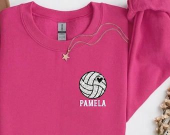 Custom Volleyball Mama Name Pocket Design Sweatshirt, Personalized Team Spirit Game Day Proud Mom Hoodie