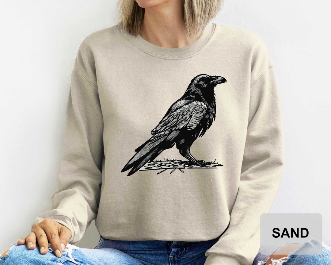 Crow Sweatshirt for Women Raven Bird Sweatshirt Black Crows Sweatshirt ...