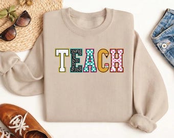 Teacher Appreciation Sweatshirt, Colorful Educator Classroom Hoodie