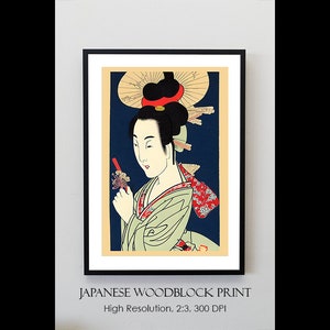 Japanese Woodblock Print | Beautiful Geisha Asian Art | Vintage Japanese Art | Printable Wall Art Active
