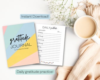 Diario de gratitud / Diario digital / Diario de atención plena imprimible / Diario de cuidado personal / Rastreador de estado de ánimo