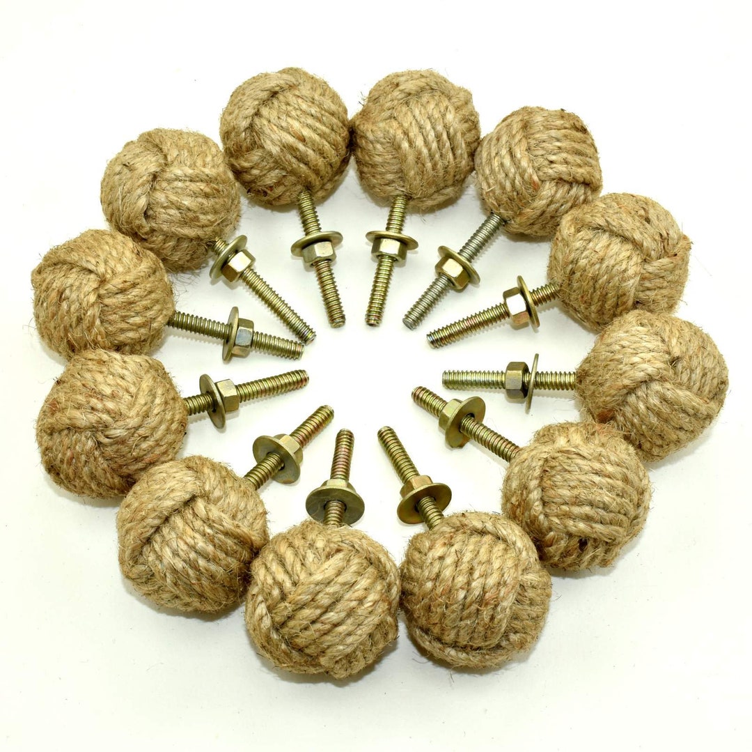 12 Rope Doorknobs Rope Knot Drawer Pull and Push Furniture Etsy