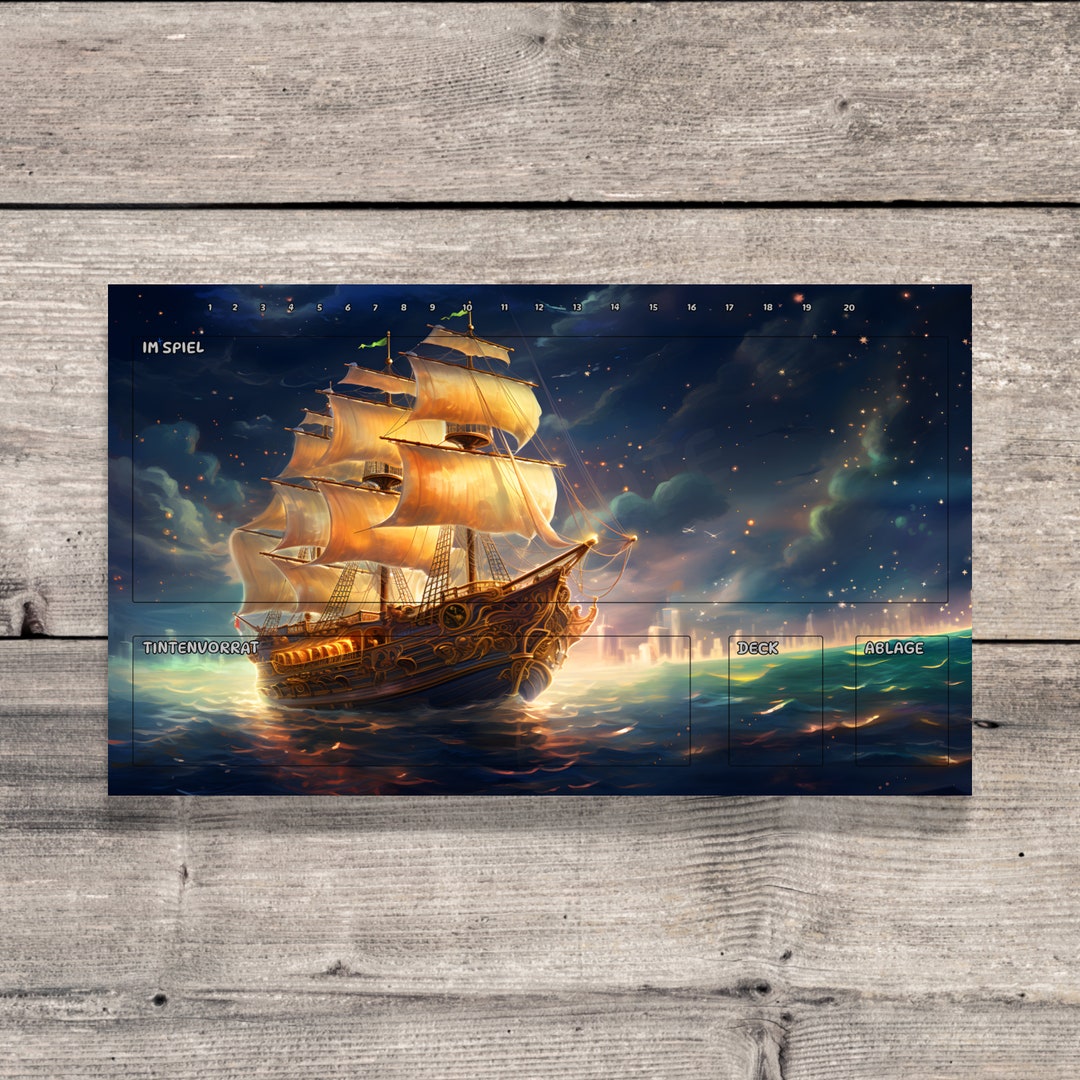 Playmat enchanted Ship With Zones compatible With Etsy