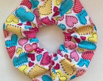 Colourful Hearts Love Scrunchie