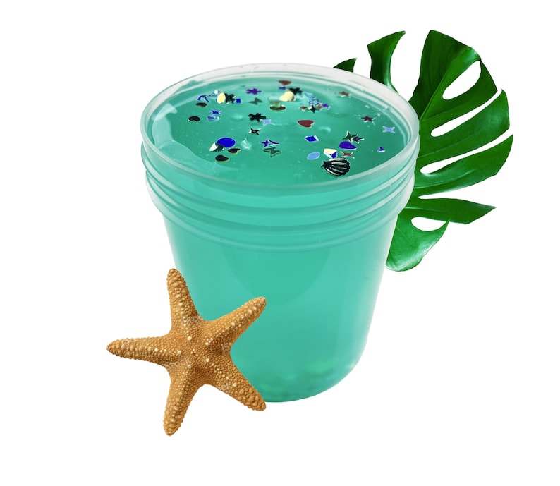 Tropical Water Slime Scented Slime Clear Slime Sparkle Slime Slime Shop UK Glitter Slime ASMR Slime Sensory Activity image 1