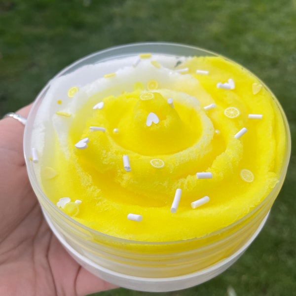 Frosty Lemon Cooler, Icee Slime, Soft Slime, Fluffy Slime, Scented Slime, Cheap Slime, Slime Shops, Lemon Gift, Asmrzing Slime