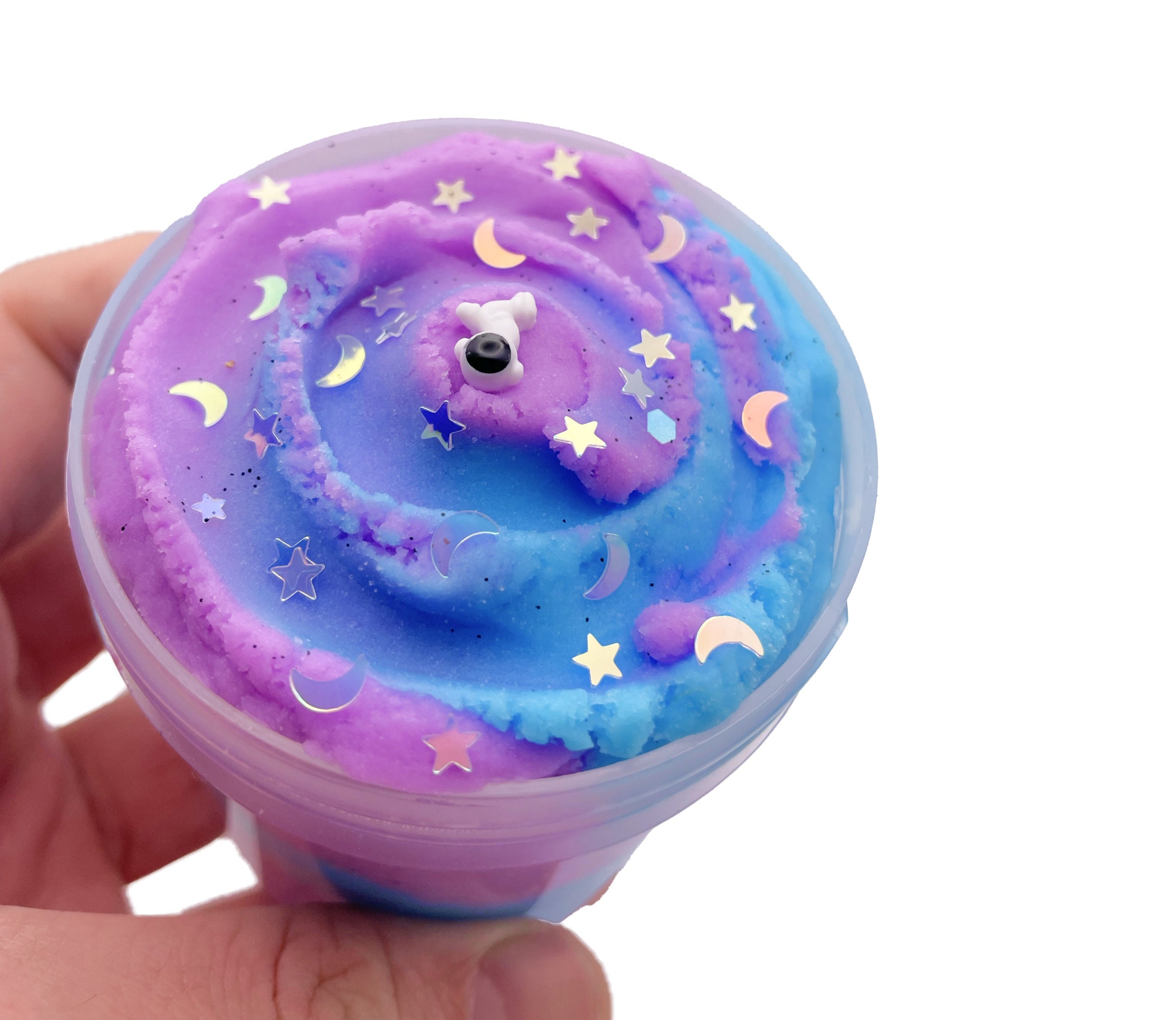 Dream Bear Fluff Cloud Slime Lavender Teddy Bear – Stress Pop Slime