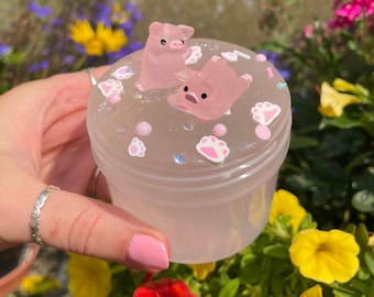 Zen Piglet Slime - Crunchy Pink Jelly Slime, Perfect for Aromatheraphy and Anxiety/Stress Relief - Birthday Gift - Satisfying Slime