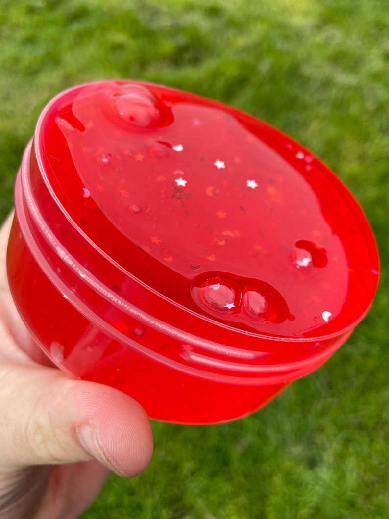 Starberry Slime Red Clear Slime With Glitter Strawberry Etsy UK