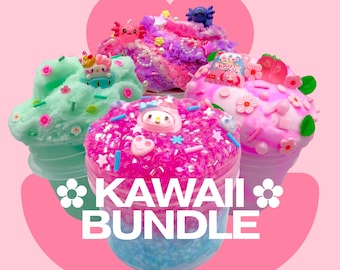 Kawaii Slime Bundle - Bingsu Slime - Butter Slime - Icee Slime - Fluffy Cloud Slime - Birthday Gift - Anxiety & Stress Relief