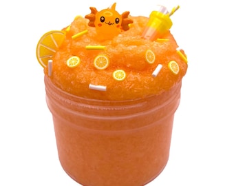 Axolotl Sunrise snow fizz slime - crunchy asmr slime, fun toy uk seller, stress and anxiety relief, sensory slime