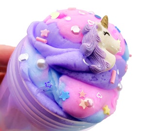 Unicorn Fluff Slime - Soft and Scented Unicorn Slime - Slime Shop - Cheap Slime - ASMR Slime for Anxiety & Stress - Birthday Presents