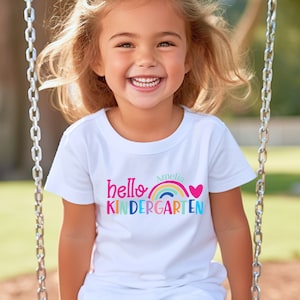 Hello Kindergarten Custom Name Shirt: First Day of School Tee