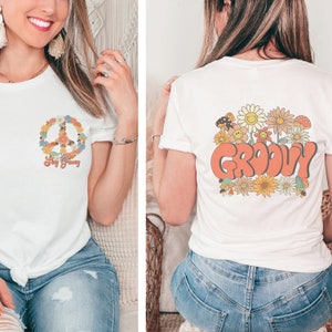 Stay Groovy Tee: Retro 70s Flowers, Boho Vintage Shirt