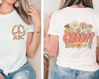 Stay Groovy Tee: Retro 70s Flowers, Boho Vintage Shirt